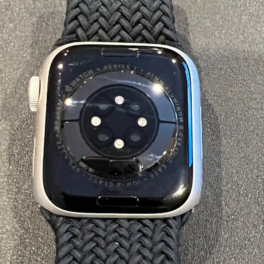 Apple Watch 41mm Series 7 LTE Cellular GPS with Midnight Braided Solo Loop Band